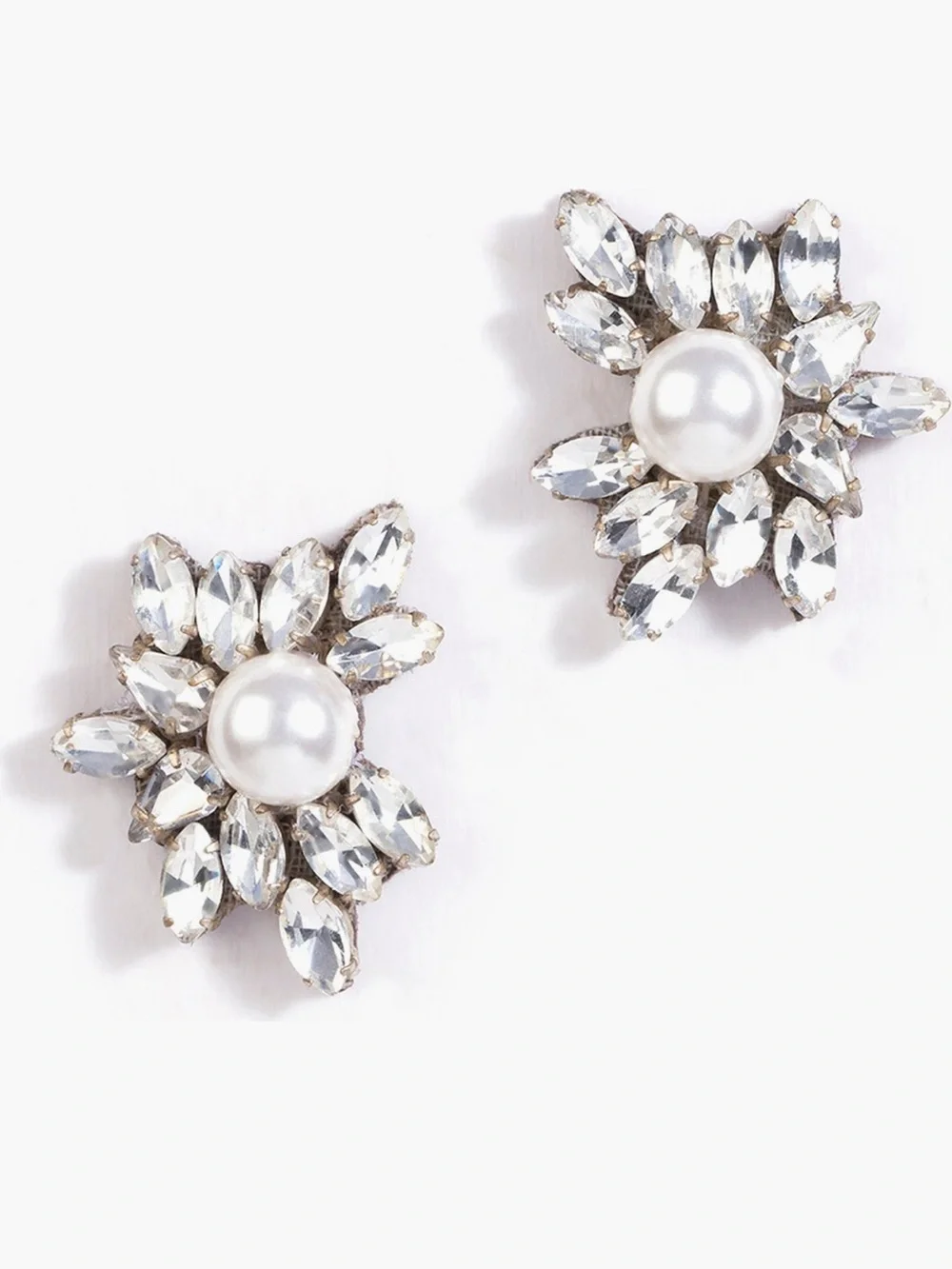 NWT Anthropologie Deepa Gurnani Sahana Earrings Faux Pearl Handmade Silver